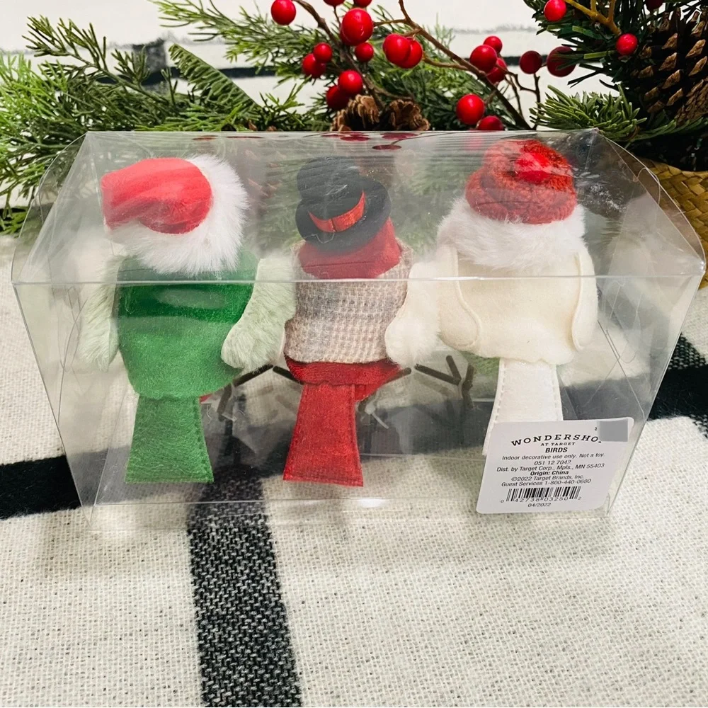 NEW Target Wondershop Mini Featherly Friends Christmas Holiday Birds Set of 3